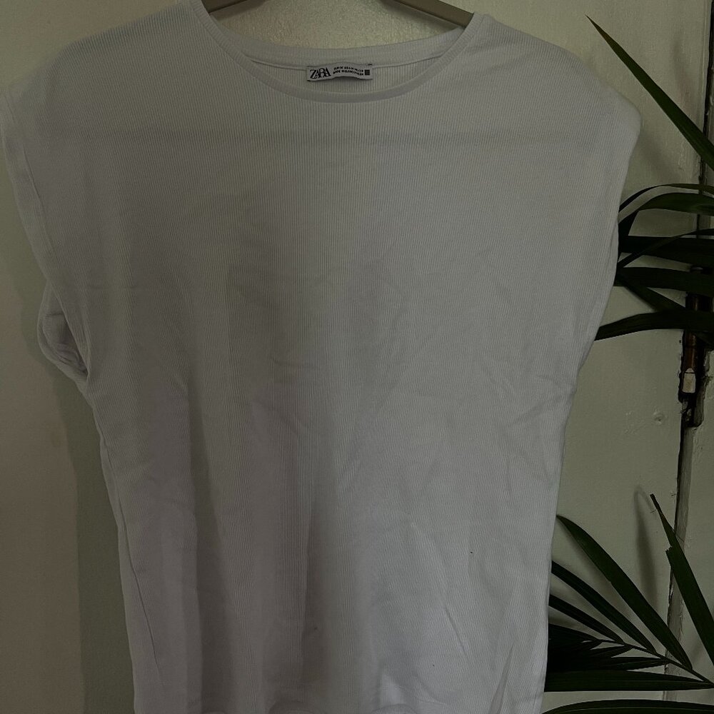 white zara top